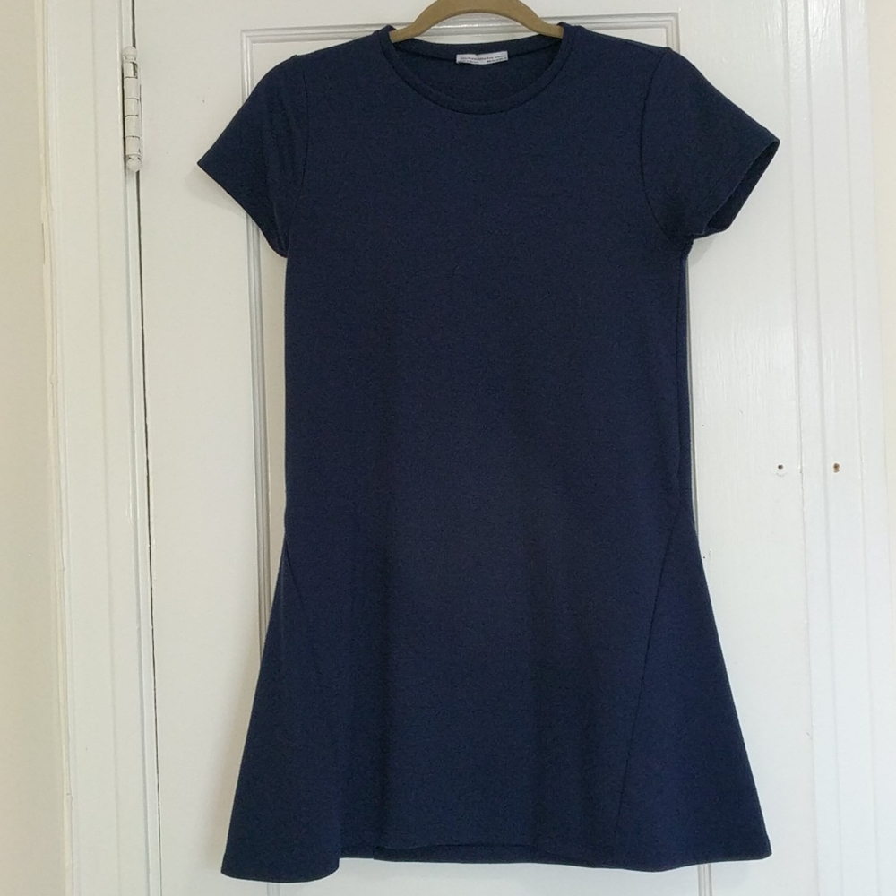 Zara navy knit shift dress M